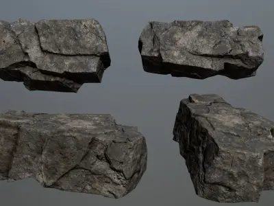 Rock Set 12 Low-poly 3D model