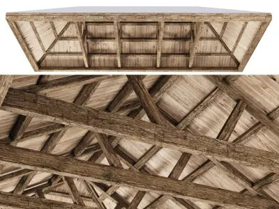 Wooden Ceiling V10  3D model