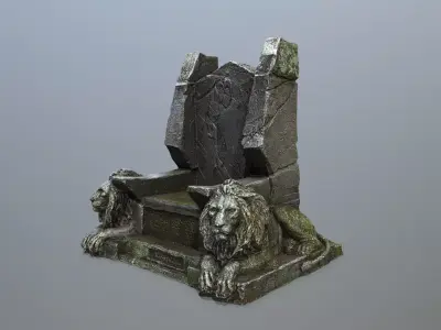 Lion Throne Low-poly 3D model