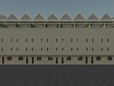 flat house 10 units 3D model