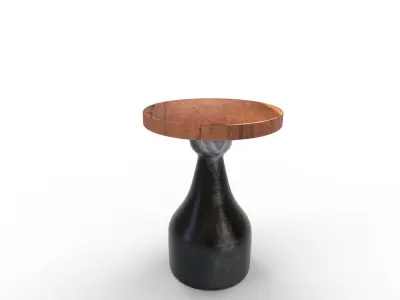 Solid Wood Pedestal End Table 3D model purchase