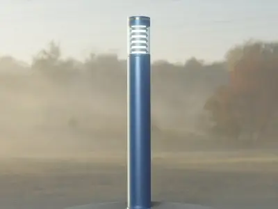 Low-Poly Blue Light Column 16 - Street Light Set-9 Low-poly 3D model