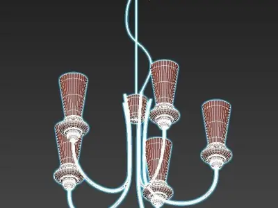 evoluce-rammo-sle112403-05 five light chandelier with glass s... 3D model