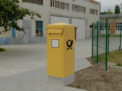 Public Mailbox 2 Low-Poly Re-Textured Version Low-poly 3D model