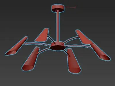 artesia chandelier with five lights gold 3D model
