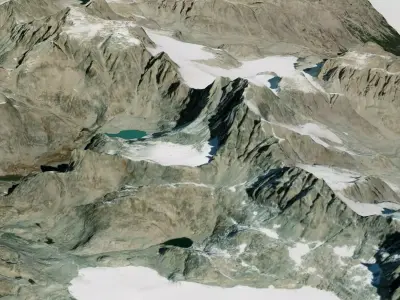 Mountain landscape Mount Gannett Alaska United States 3D model