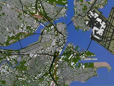 Boston City Low-poly 3D model