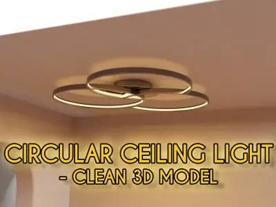 Circular Ceiling Light - Clean 3D Model 3D model