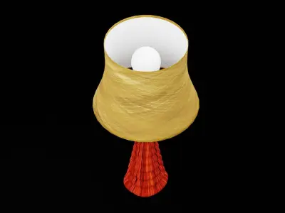 Bed Side Table Lamp Low-poly 3D model get