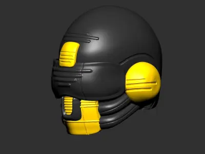helmet high poly sculpt 3d printable 3D model 17