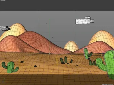 cartoon desert 3D model