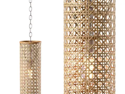 Viliam hanging rattan lamp VR26  3D model