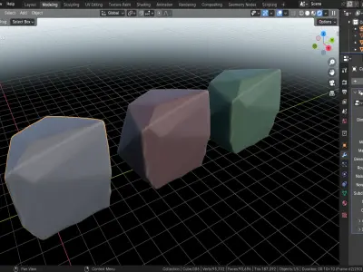 Blender 4 Stylized Stone Geometry Node 3D model