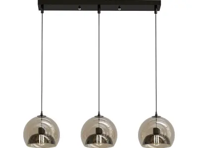 trioo pendant light with three glass globes hanging from ceiling 3D model