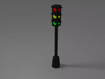 Traffic lights Low-poly 3D model 3