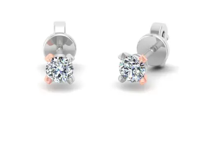 Solitaire earring light weight Simple  3D print model