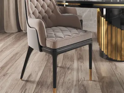 luxxu Charla Dining Chair Table 3D model