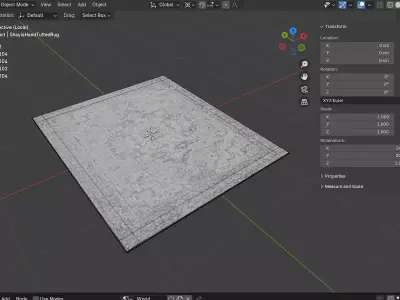 Shayla Hand Tufted Rug Low-poly 3D model