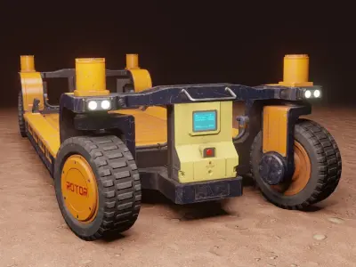 Sci-Fi Mining Transport Drone Low-poly 3D model