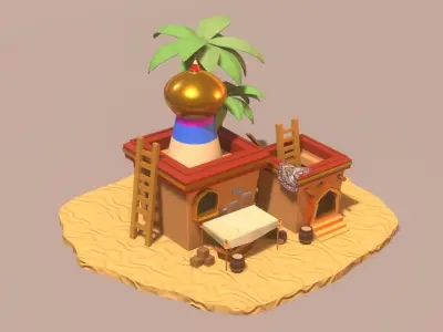 Arabian market lowpoly  Low-poly 3D model