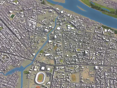 Niamey - 3D City Model Low-poly 3D model