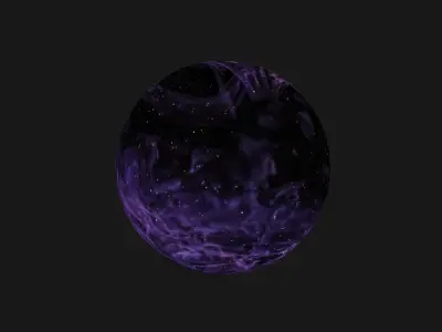 HDRI Panoramic Sky - 360 starfield - violet nebula 013 Low-poly 3D model