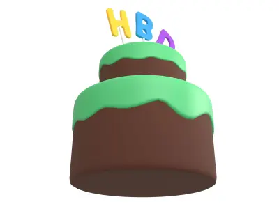 Birthday Cake v1 007 Low-poly 3D model