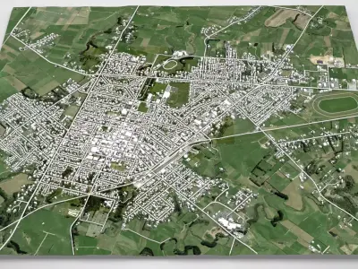 Cityscape Hawera New Zealand 3D model