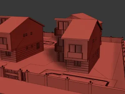 Villa Residential - Three House Complex 3D model