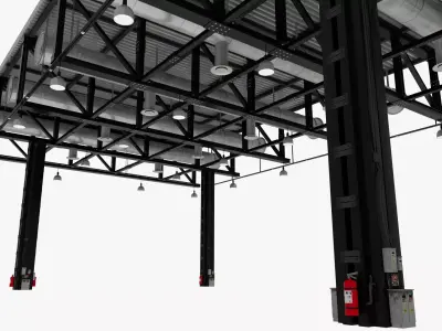 Ceiling Ventilation Pipes 23 3D model