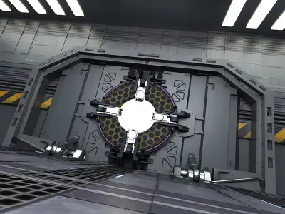 SciFi Corridor modular sci-fi hallway 3D model