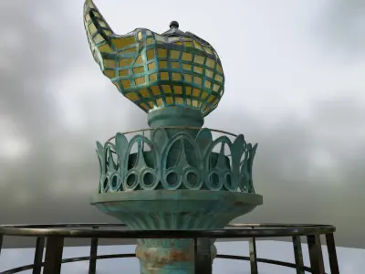 Old Flame Museum Statue of Liberty Low-poly 3D model
