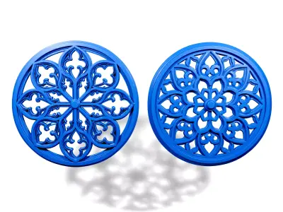 Gothic round windows 2 3D print model