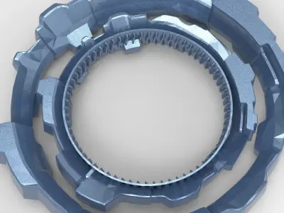 Gnome technology machine wheel  Low-poly 3D model