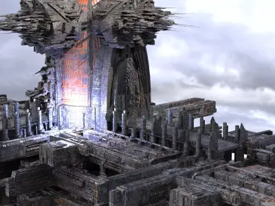Cyberpunk Arch Towers 3D model