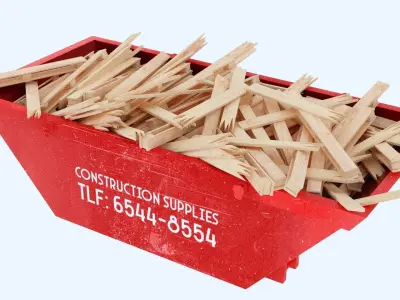 Industrial Container with broken pallets 3D model