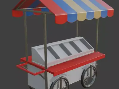 Street Food Cart 3D Model 3D model