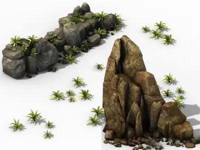 Brutal tribal - stone group 3D model