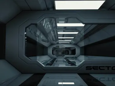 Sci Fi Corridor 3D model 139