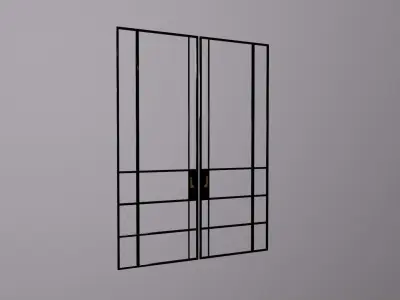 Interior Glass Door Model 002 3D model