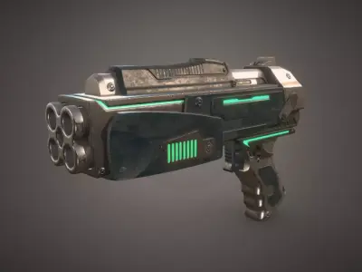 Gun 0064 Low-poly 3D model
