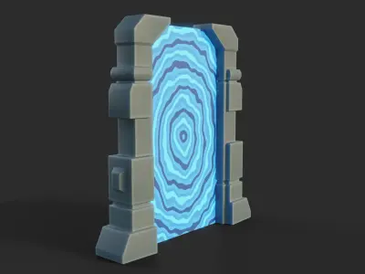 Cartoon Portals Collection Low-poly 3D model