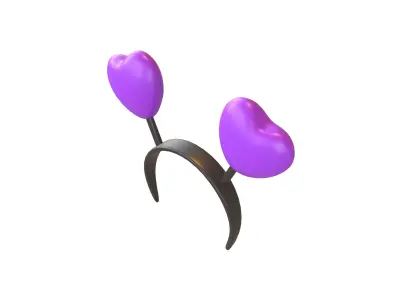 Heart Headband v1 008 Low-poly 3D model
