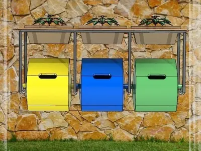 3 Recycling Containers 3D model
