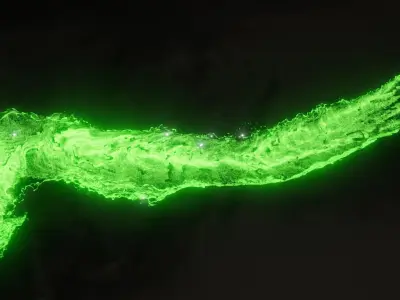 Mako Glowing River with forest animated and volumetric fog Low-poly 3D model