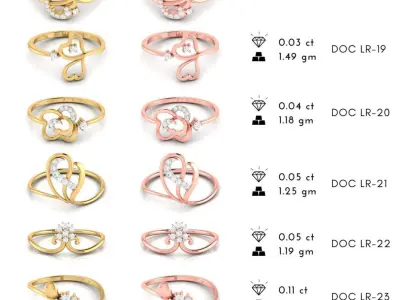  light weight ladies rings  3D print model
