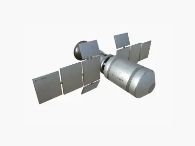 Satellite A05 Steel Blue - SciFi Space Design Low-poly 3D model