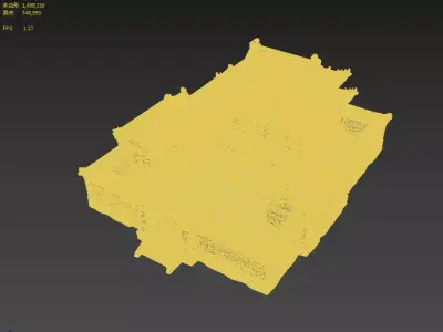  courtyard snow scenery 3D model