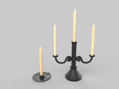 Candle holder Low-poly 3D model