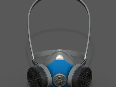 Gas mask respirator military combat  Low-poly 3D model